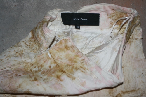 Bruno Pieters satin cotton layered skirt, around 2003
