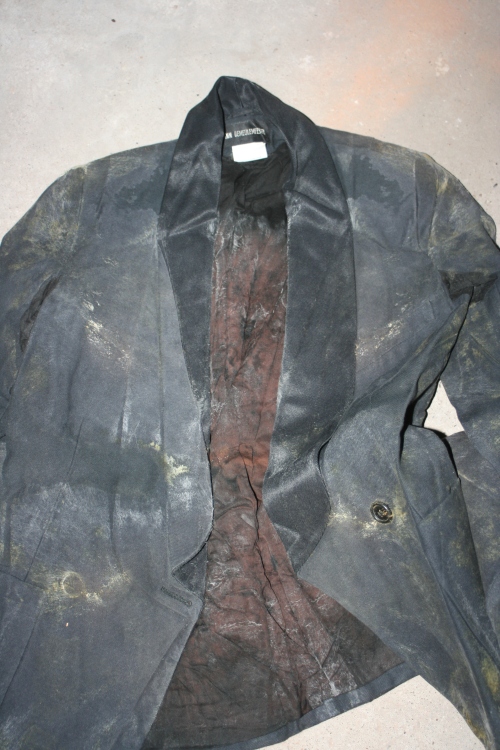 Ann Demeulemeester cotton smoking blazer with satin revers, around 2000