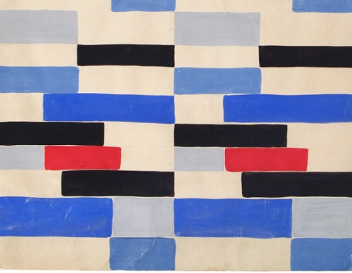 Sonia Delaunay, Design B53 (detail), 1924, in “Color Moves: The Art and Fashion of Sonia Delaunay,” 2011, at the Cooper-Hewitt, National Design Museum